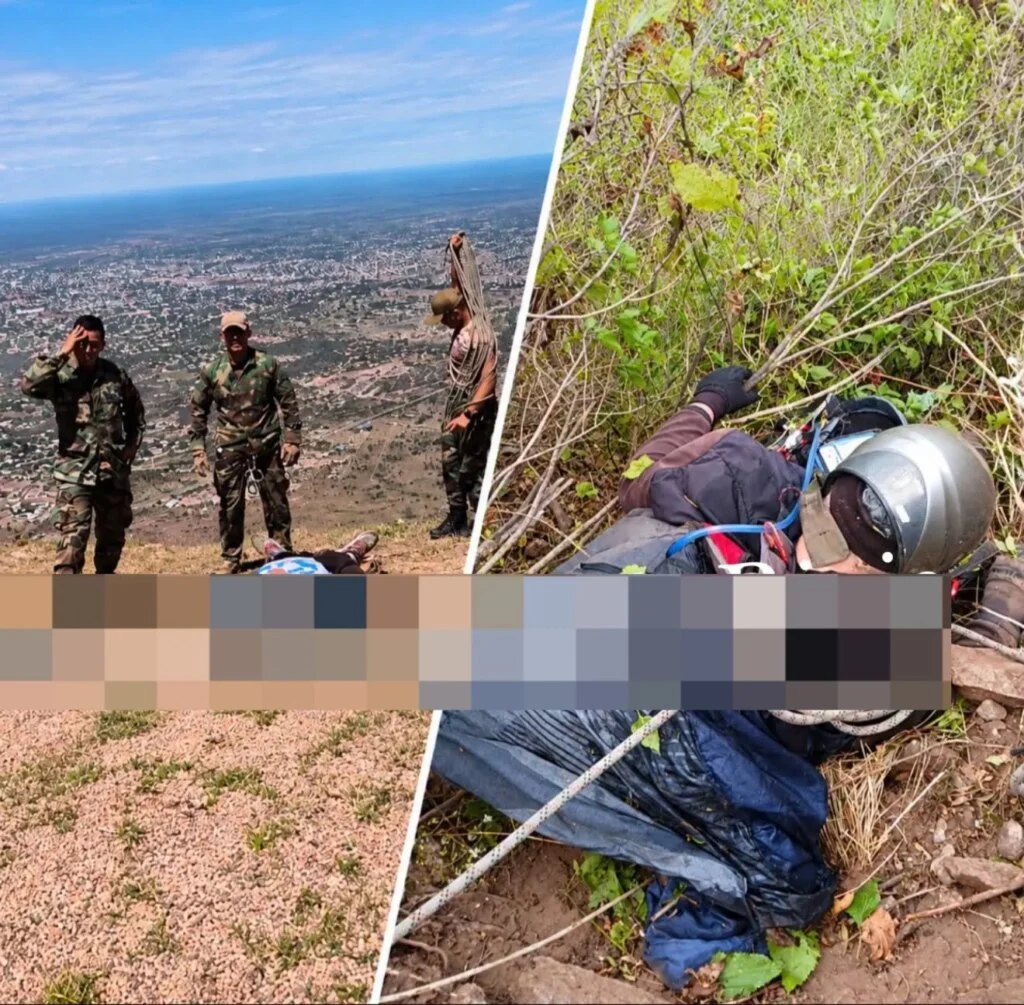 Accidente en Morro Parapente: un hombre se desploma 20 metros en La Rioja