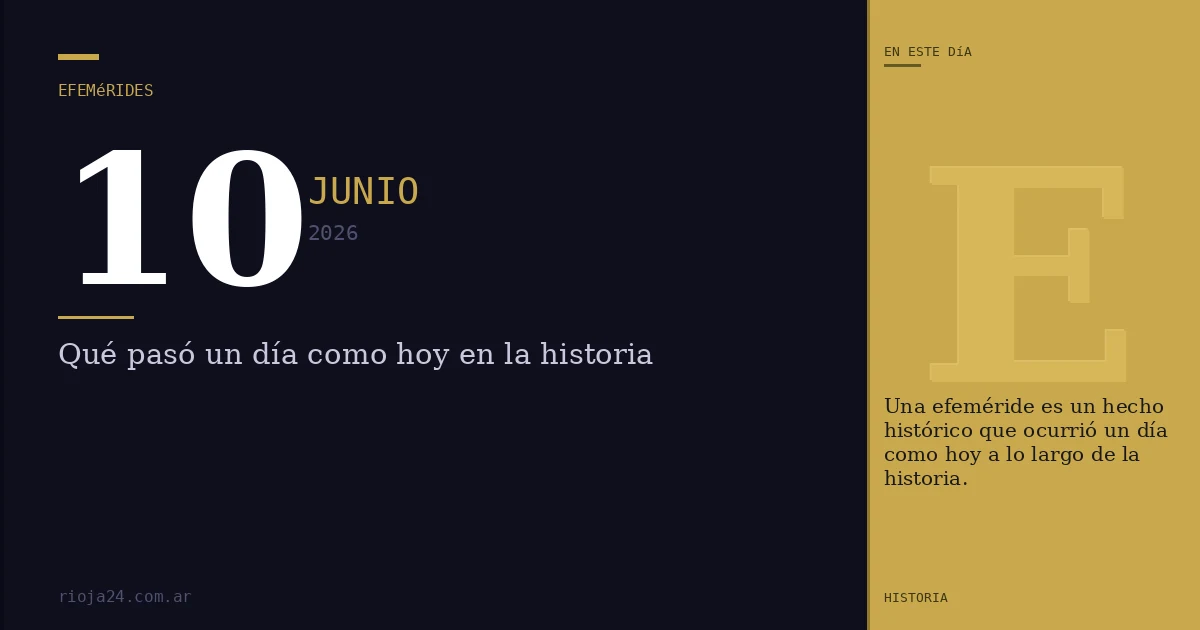 Efemérides del 10 de junio de 2026: ¿Qué pasó un día como hoy?