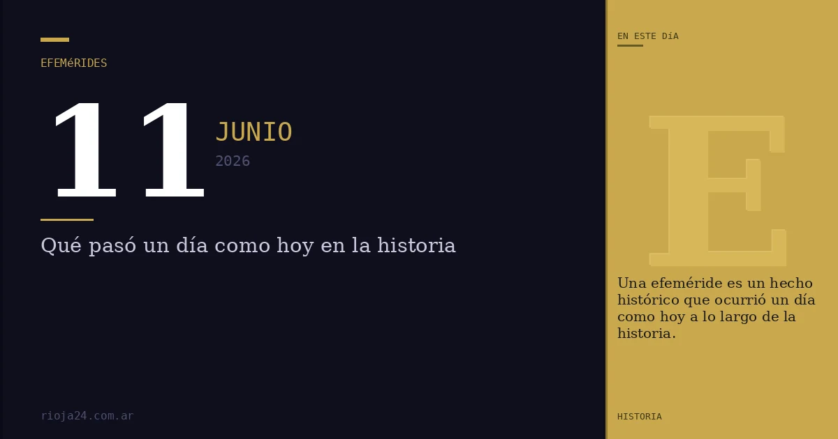 Efemérides del 11 de junio de 2026: ¿Qué pasó un día como hoy?
