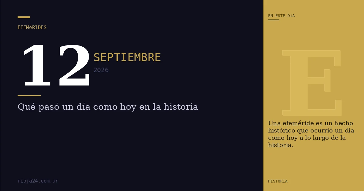 Efemérides del 12 de septiembre de 2026: ¿Qué pasó un día como hoy?