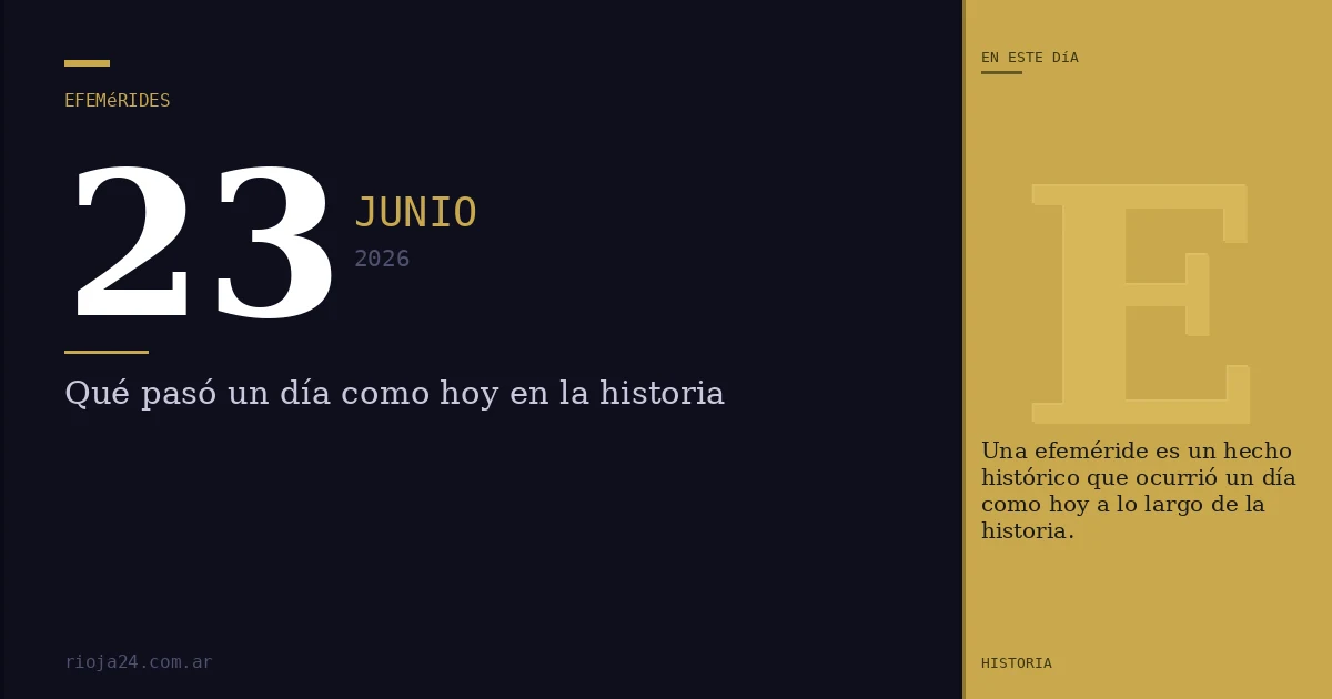 Efemérides del 23 de junio de 2026: ¿Qué pasó un día como hoy?