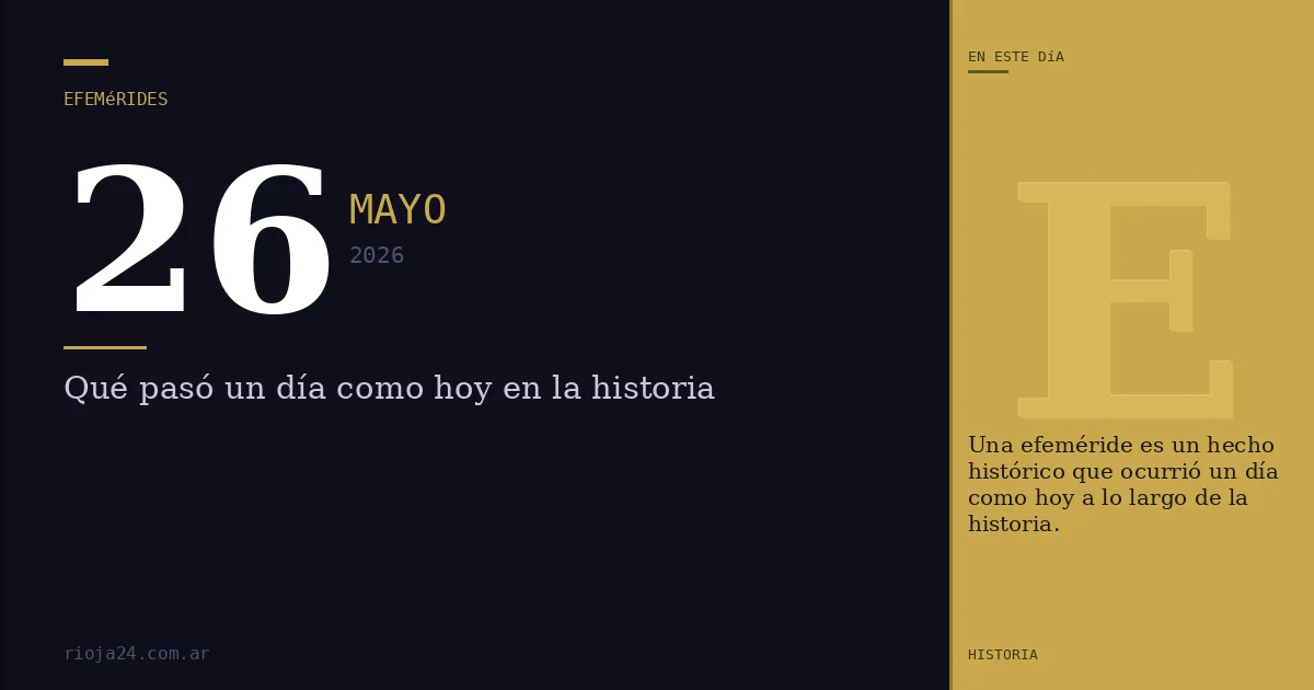 Efemérides del 26 de mayo de 2026: ¿Qué pasó un día como hoy?