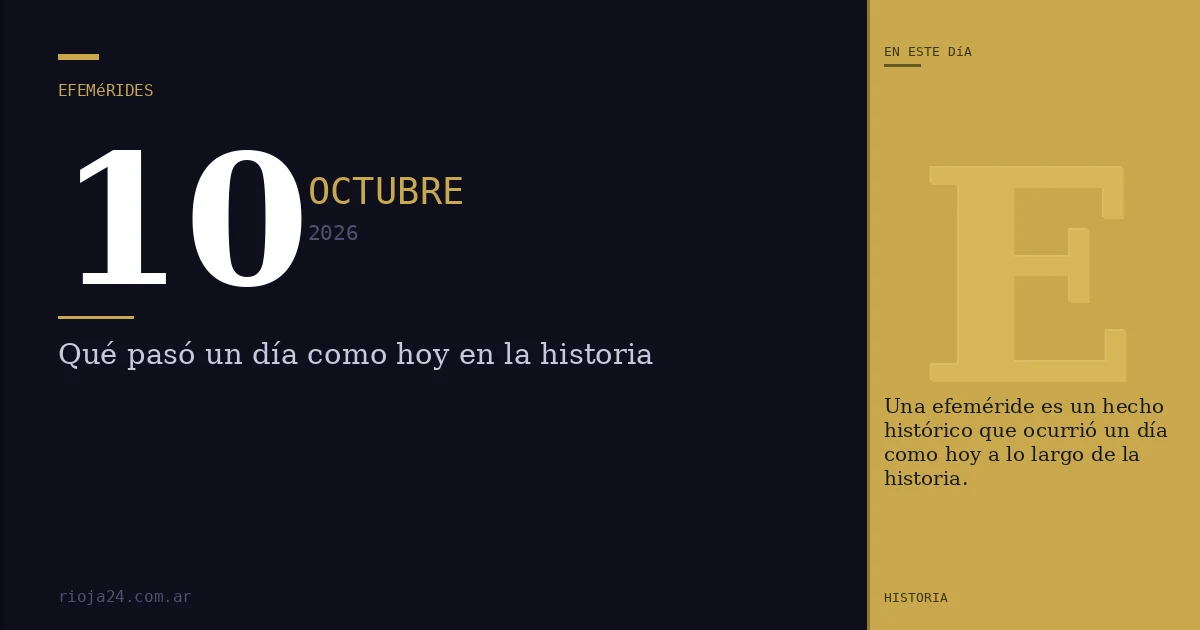 Efemérides del 10 de octubre de 2026: ¿Qué pasó un día como hoy?