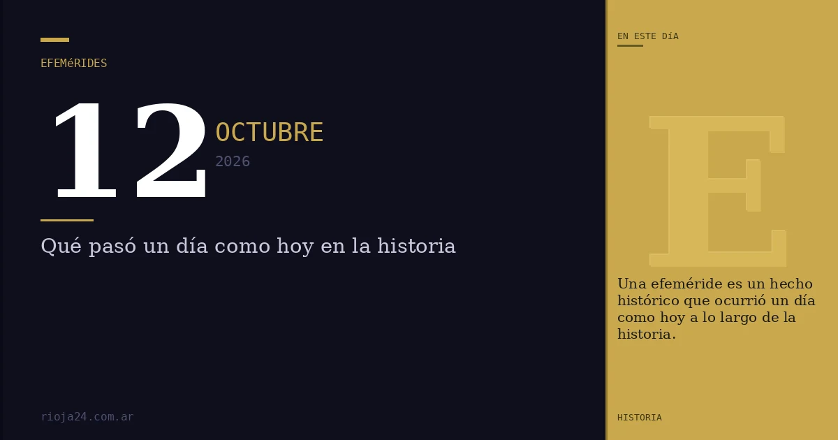 Efemérides del 12 de octubre de 2026: ¿Qué pasó un día como hoy?