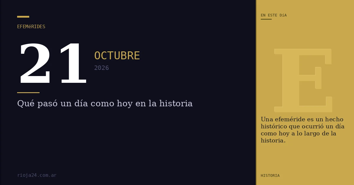 Efemérides del 21 de octubre de 2026: ¿Qué pasó un día como hoy?