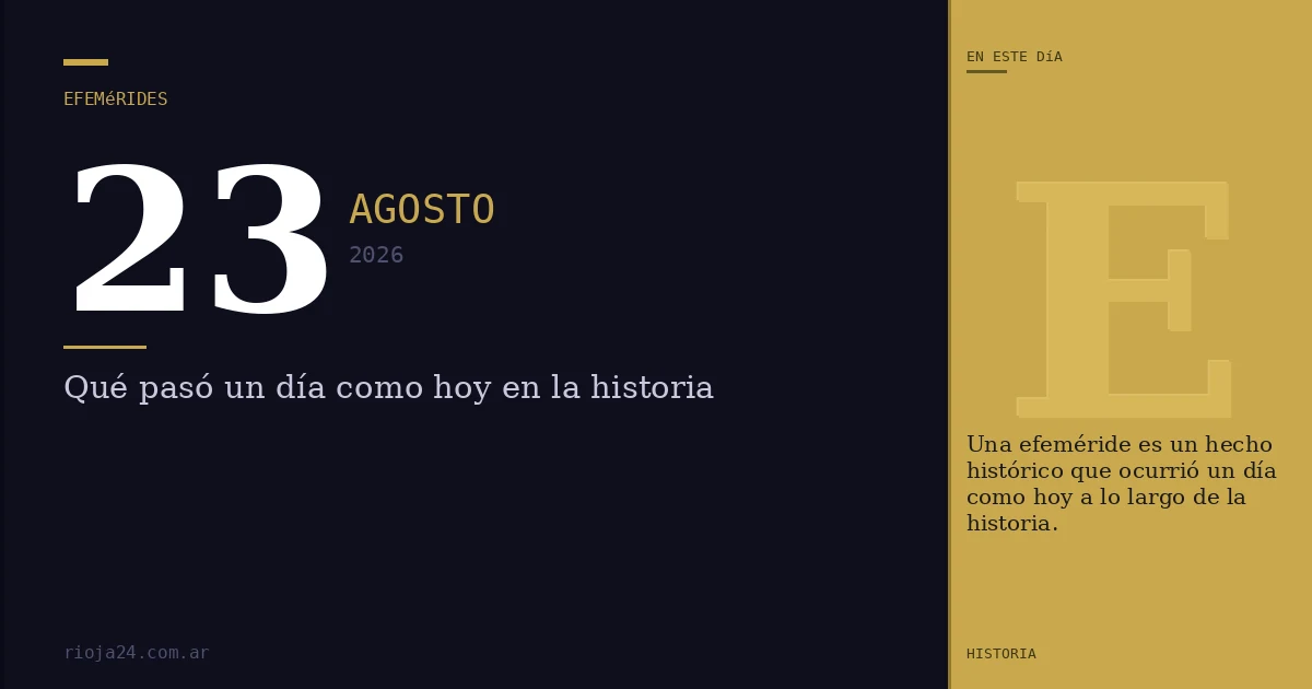 Efemérides del 23 de agosto de 2026: ¿Qué pasó un día como hoy?