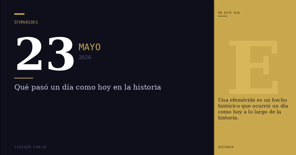 Efemérides del 23 de mayo de 2026: ¿Qué pasó un día como hoy?