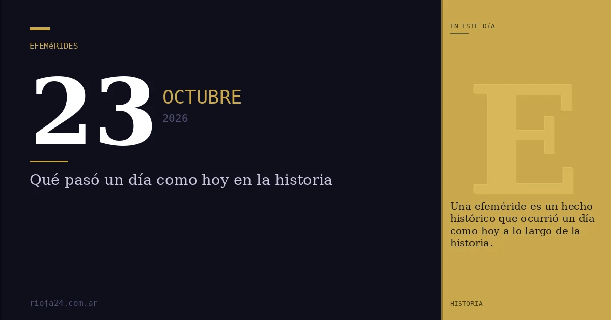 Efemérides del 23 de octubre de 2026: ¿Qué pasó un día como hoy?