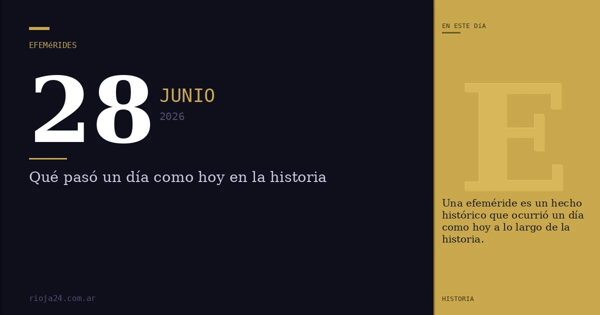 Efemérides del 28 de junio de 2026: ¿Qué pasó un día como hoy?