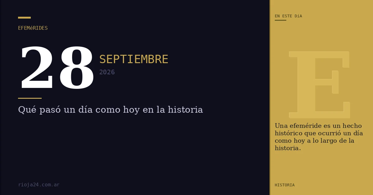 Efemérides del 28 de septiembre de 2026: ¿Qué pasó un día como hoy?