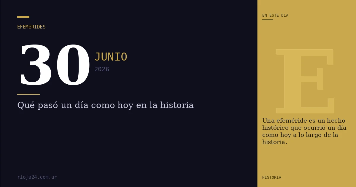Efemérides del 30 de junio de 2026: ¿Qué pasó un día como hoy?