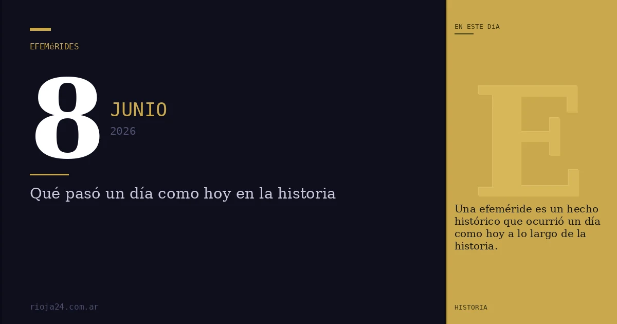 Efemérides del 8 de junio de 2026: ¿Qué pasó un día como hoy?